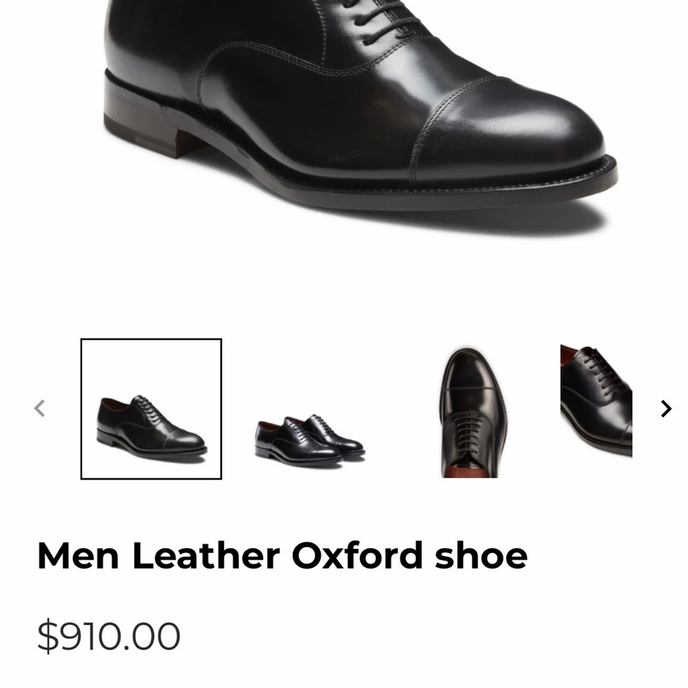 Men’s Fratelli Rossetti Black Leather Oxford Shoe US11